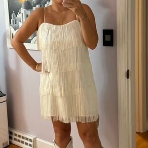 Abercrombie & Fitch Women's Fringe Mini Dress White Size Large